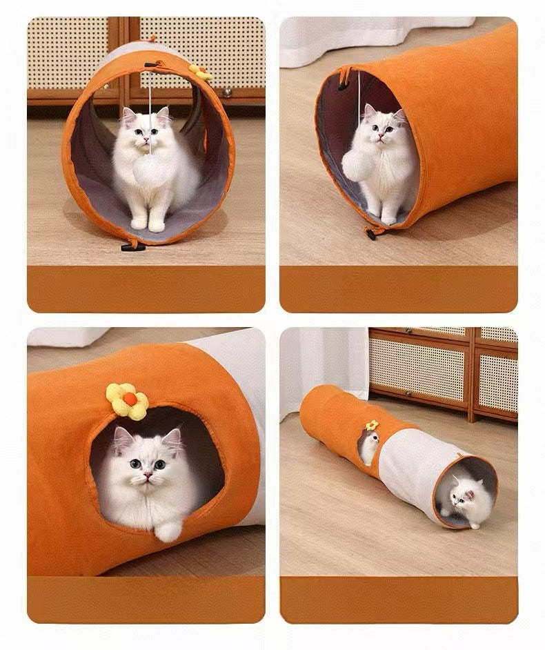 Katzen-Tunnel Wildleder-Optik