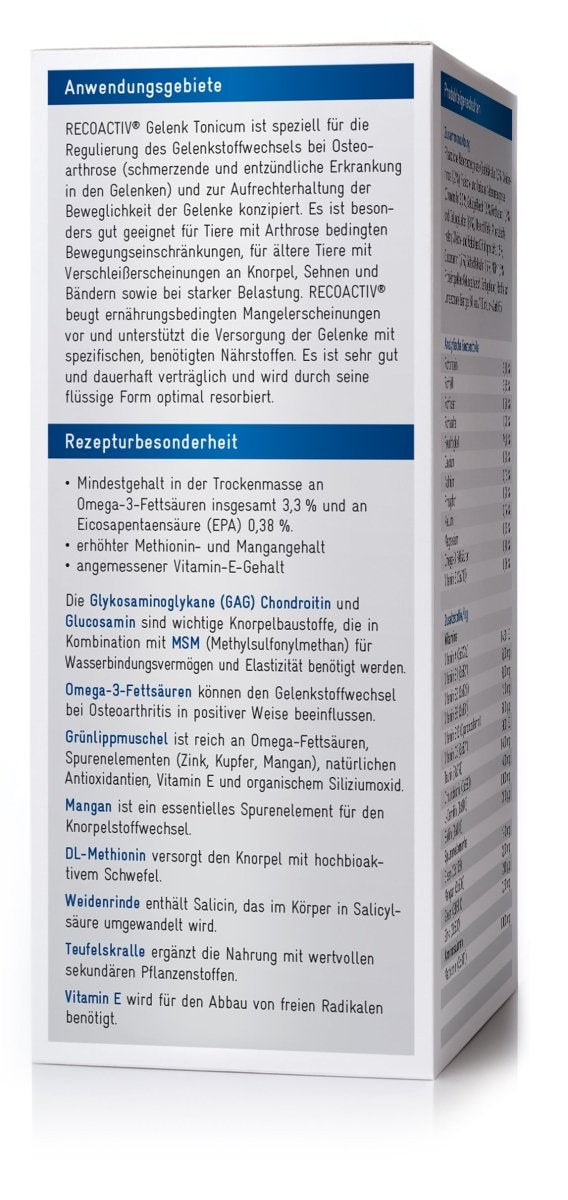 Gelenk Tonicum Forte - RECOACTIV DEGelenk Tonicum ForteHundGelenk Tonicum ForteRECOACTIV®RECOACTIV DE30000110254260243752104280 ml